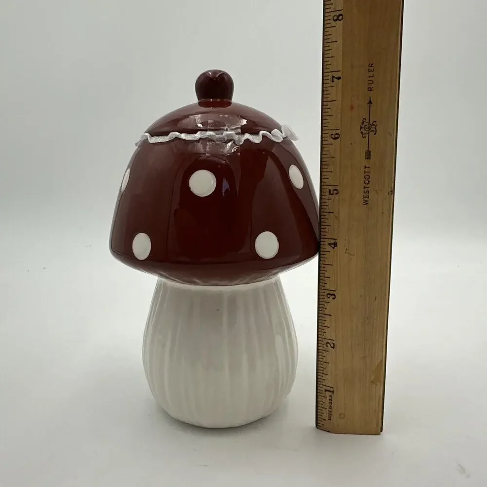 Target Bullseye Playground Mushroom Red Jar Canister Fall Decor